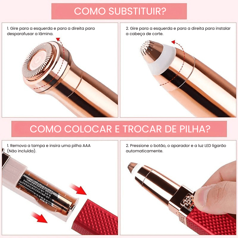 AllureGlam  8 em 1 - Depilador Elétrico Indolor Feminino